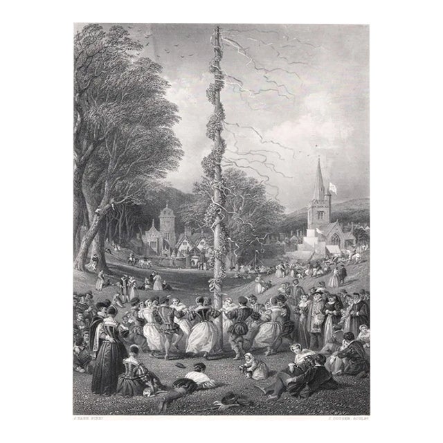 1859 May Pole Celebration Engraving For Sale