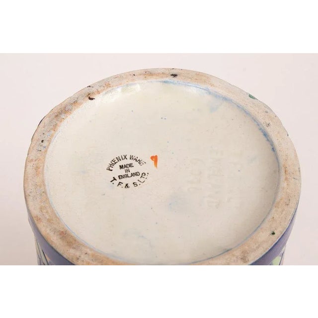 Ceramic British Art Deco Hand Painted Vase, 1930s For Sale - Image 7 of 9