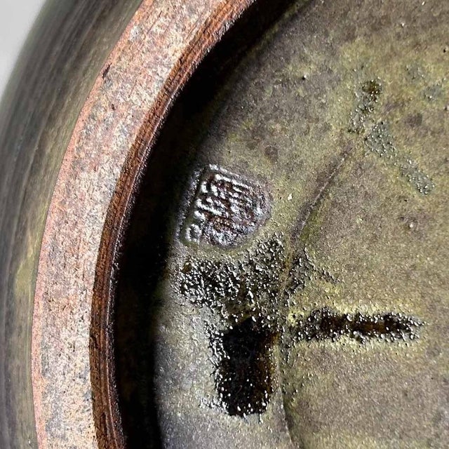 Japanese Kasama Ware Tsubo Vase by Kashiwa Touen Hobun, 1960s For Sale - Image 12 of 18