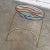 Vintage MCM Stool With Round Colorful Vinyl Seat & Brass Plated Steel Asymmetric Base For Sale - Image 4 of 13