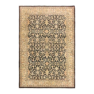 Boho Chic Charcoal/Beige Wool Rug - 4'2'' X 5'10'' For Sale