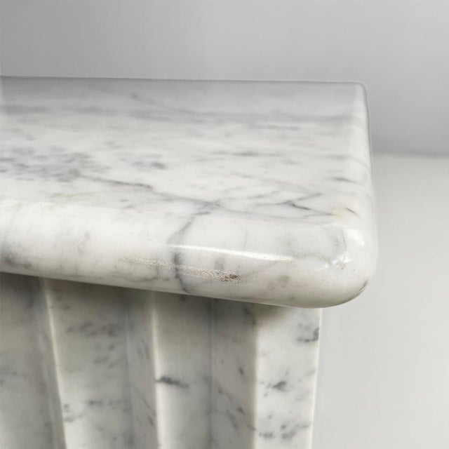 Italian Modern Rectangular Coffe Table in White Marble by Carlo Scarpa, 1980s, 1970s For Sale - Image 13 of 18
