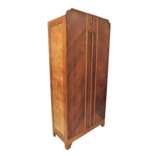 Nicely Fitted Vintage English Armoire or Wardrobe For Sale