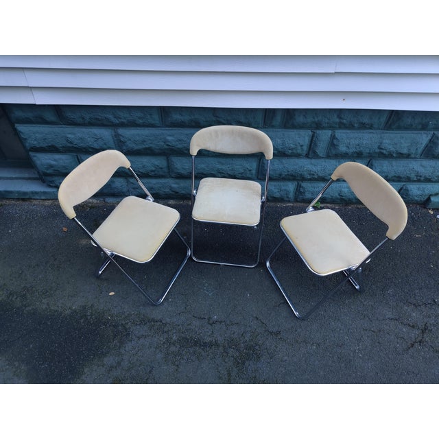 Vintage Mid Century Modern Italian Folding Chairs By Brevettato Set Of 3 Chairish