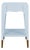 Matthew Izzo Home Patti Glossy Light Blue Lacquer One Drawer Side Table With Antique Brass Foot Caps For Sale