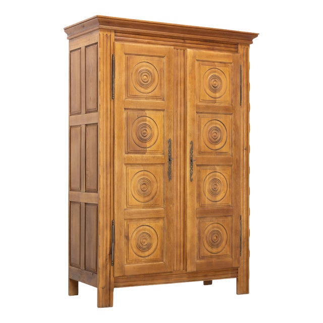 Vintage Carved Oak Cabinet, France, 1960 For Sale