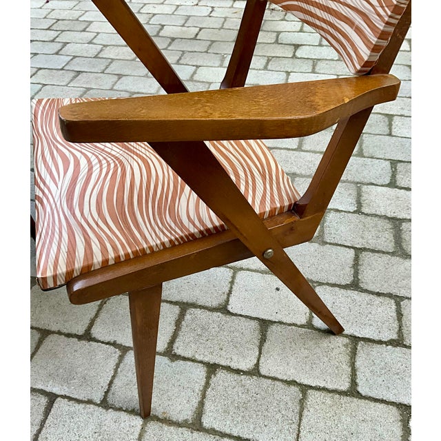 Beige Mid-Century Modern Wood Armchairs, 1960s, Set of 2 For Sale - Image 8 of 10