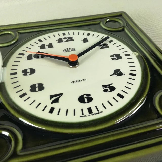 Glass Ceramic Wall Clock from Alfa Haller, 1970s For Sale - Image 7 of 18