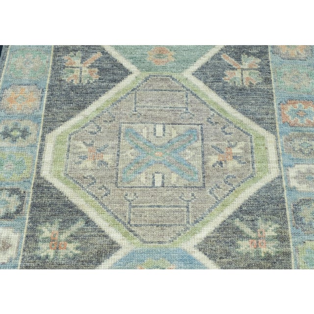 Turkish Oushak Runner Rug 2'10" x 18'8" #17229 For Sale In Houston - Image 6 of 8