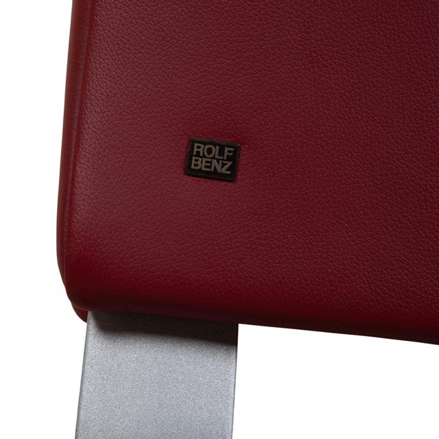 Set of Model 322 Lounge Chair and Ottoman in Bordeaux Red Leather from Rolf Benz For Sale - Image 11 of 18