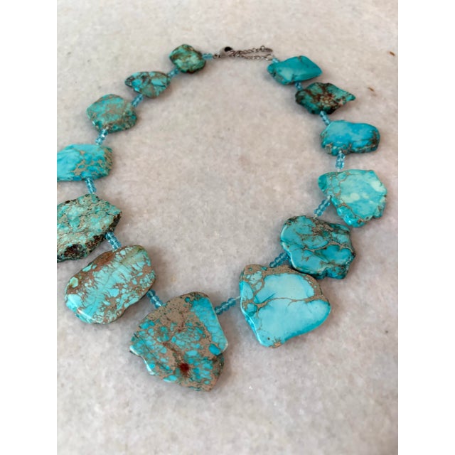 Contemporary Vintage Turquoise Jasper Beaded Necklace For Sale - Image 3 of 4