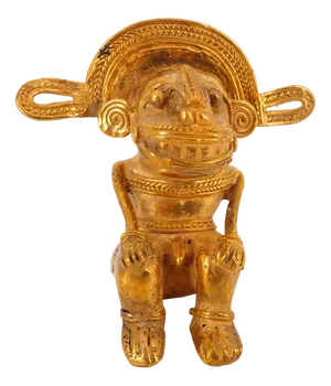 Colombian Taïrona Tumbaga Statuette of Shaman Sitting