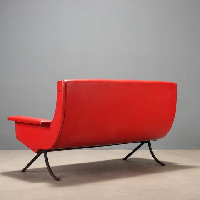 Vintage Sofa in Red Skai, 1960s For Sale - Image 11 of 13