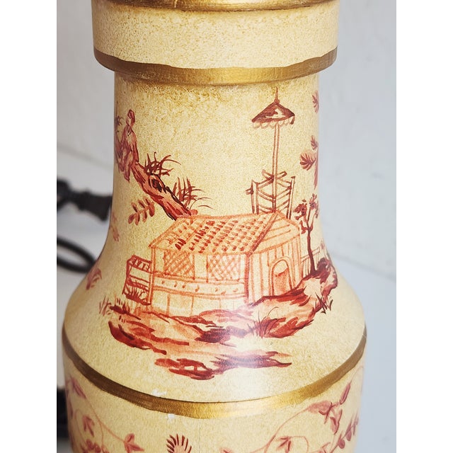 Ruby Red Vintage Ag Collection Chinoiserie Table Lamps-a Pair For Sale - Image 8 of 12
