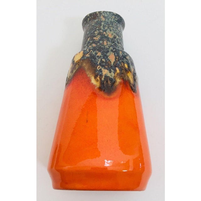 Orange West German “Fat Lava” Studio Pottery Vase, Bauhaus-Inspired, Circa 1960s For Sale - Image 8 of 16