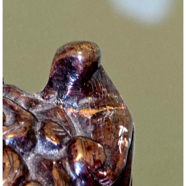 Vintage Hand‑Carved Wooden Foo Dogs – Guardian Lion Pair For Sale - Image 11 of 12