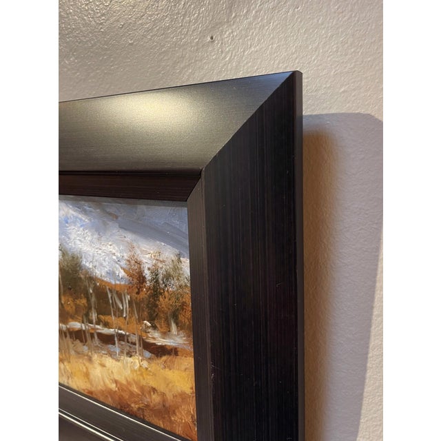 American Platte River, Denver in December by Timothy J. Standring | Oil on canvas Landscape with river and trees For Sale - Image 3 of 5
