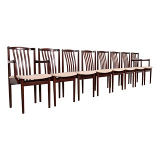 Danish Modern Sculpted Solid Rosewood Dining Chairs by Vamdrup Stolefabrik, Set of Eight For Sale