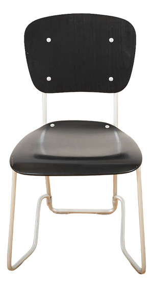 Alu Flex Chair in Aluminum Frame and Black Plywood Seat and Back from Armin Wirth, 1951