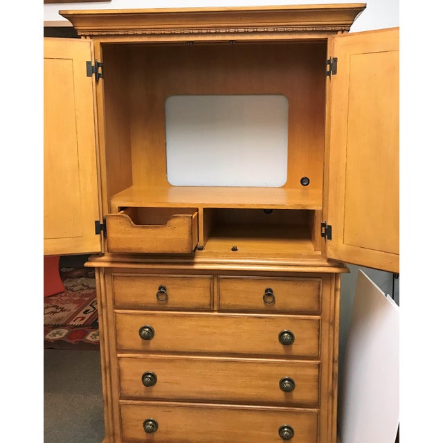 Tommy Bahama for Lexington Furniture Solid Wood Armoire With Bamboo and Pineapple Carved Wood