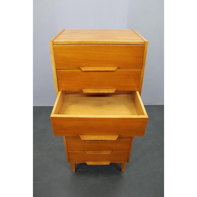 Tan Mid-Century Maple Chest of Drawers, Czechoslovakia, 1960s For Sale - Image 8 of 17
