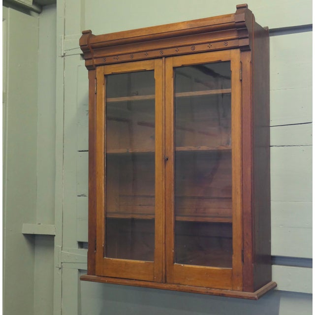 Arts and Crafts Wall Hanging Glazed Cabinet For Sale - Image 5 of 8
