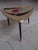 Triangular Mosaic Table with Brass Trim and Black Feet, 1950s, in Very Good conditions. Designed 1950 to 1959