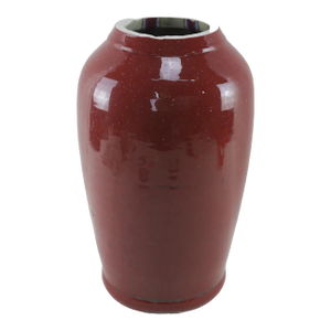Mid-19th Century Red Glaze Ground-Mouth Vase