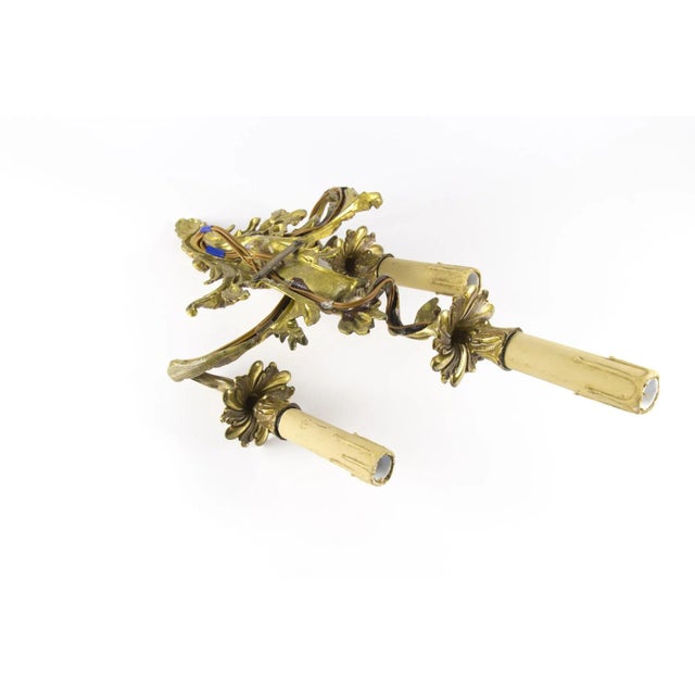 Gold French Gilt Bronze 3-Light Sconce, 1920s For Sale - Image 8 of 18