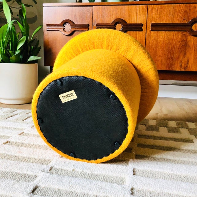 Mushroom Ottoman in Saffron Wool For Sale - Image 11 of 11