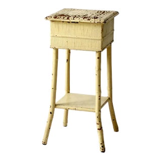 Antique Painted Side Table With Storage Top For Sale