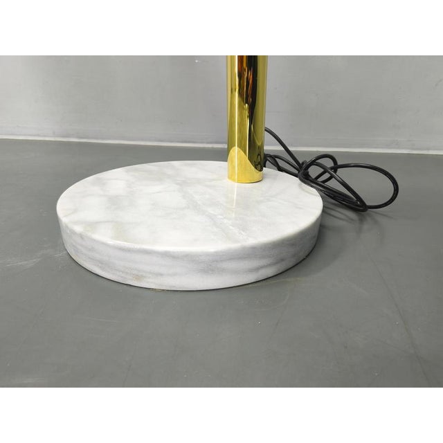 Danish Arc Floor Lamp in Brass and Marble from Bilka, 1970s For Sale - Image 10 of 16