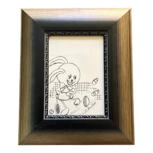 1970’s Original Illustrative Pen and Ink Rabbit Drawing