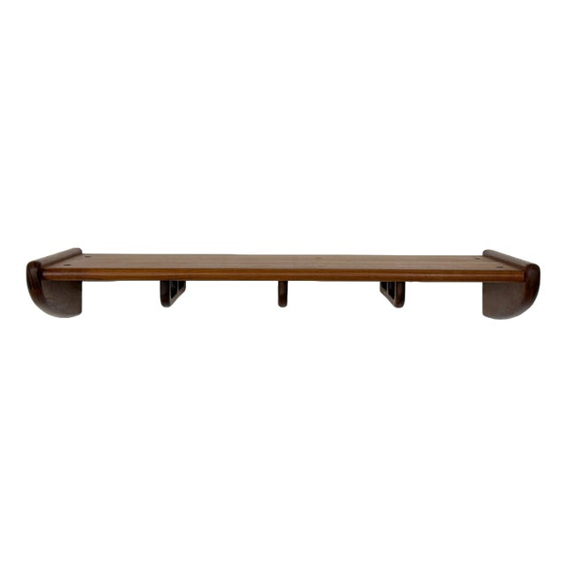 Mid-Century Teak Wall-Mounted Coat Rack For Sale