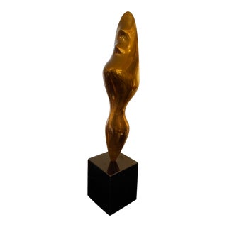 1960s Brancusi - Style Artist Proof Limited Edition 1 of 6 Solid Bronze and Stone Sculpture For Sale