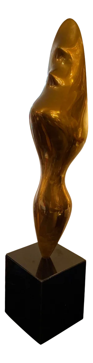 1960s Brancusi - Style Artist Proof Limited Edition 1 of 6 Solid Bronze and Stone Sculpture