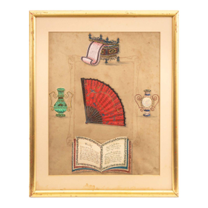 Victorian Framed Japonisme Collage, 19th C.