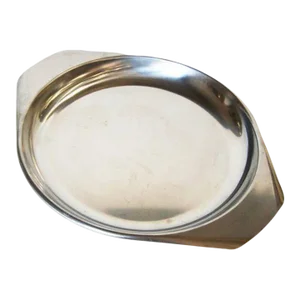 Vintage Oval Mid Century Stainless Steel Serving Tray