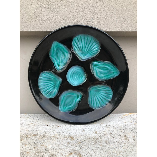 C.1950 French Majolica Oyster Plate For Sale In Austin - Image 6 of 6