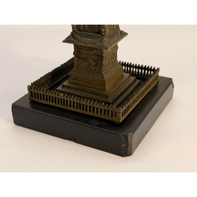 Mid 19th Century Antique French Grand Tour Bronze Model of the Vendome Column For Sale - Image 5 of 10