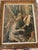 Wonderful reproduction unsigned oil painting with a heavy ornate wood gold painted frame in perfect condition