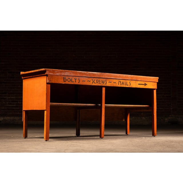 Industrial Vintage Industrial Hardware Store Counter For Sale - Image 3 of 11