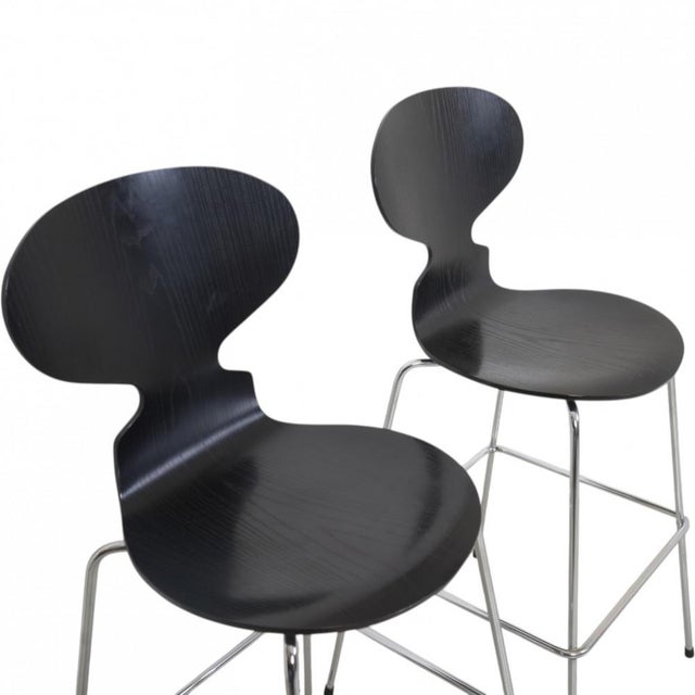 Vintage Black Ant Bar Stools by Arne Jacobsen, 2000s, Set of 2 For Sale - Image 3 of 18