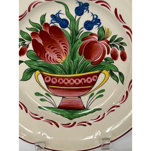 French Country 1960's St. Clement France Hand Painted Scalloped Plate 9.75" For Sale - Image 3 of 13