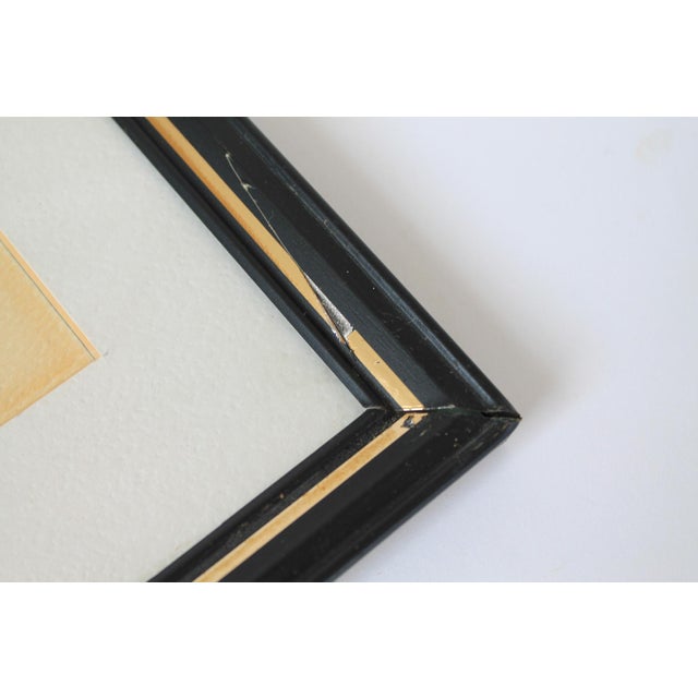 Vintage Framed Minimalist Watercolor Wall Art S/3 For Sale - Image 12 of 12