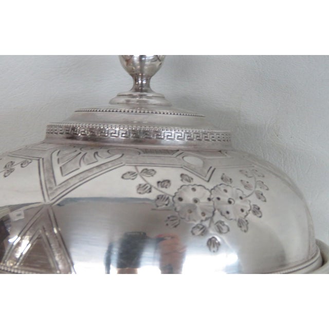 Late 18th Century Meriden Britannia Silver Plated Handled Butter Dish Soup Tureen With Lid For Sale - Image 9 of 18