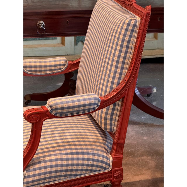 Wood Pair of 19th Century French Fauteuils in the Louis XVI Taste For Sale - Image 7 of 10