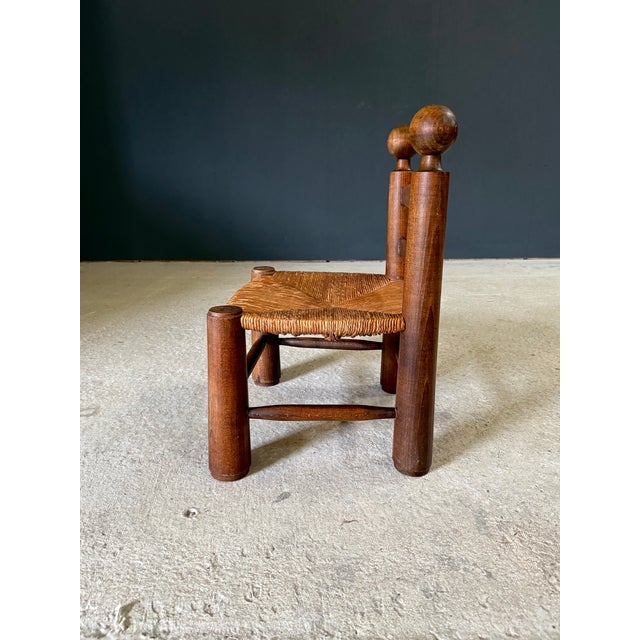 Charles Dudouyt French Provincial Brutalist Low Stool by Charles Dudouyt, 1940s For Sale - Image 4 of 15