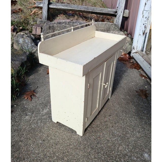 Antique Childs Dry Sink With Metal Towel Bar 1900s Primitive For Sale In Cleveland - Image 6 of 12