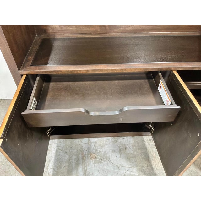 Modern Wood and Cooper Three Door Bar Cabinet For Sale In Atlanta - Image 6 of 8